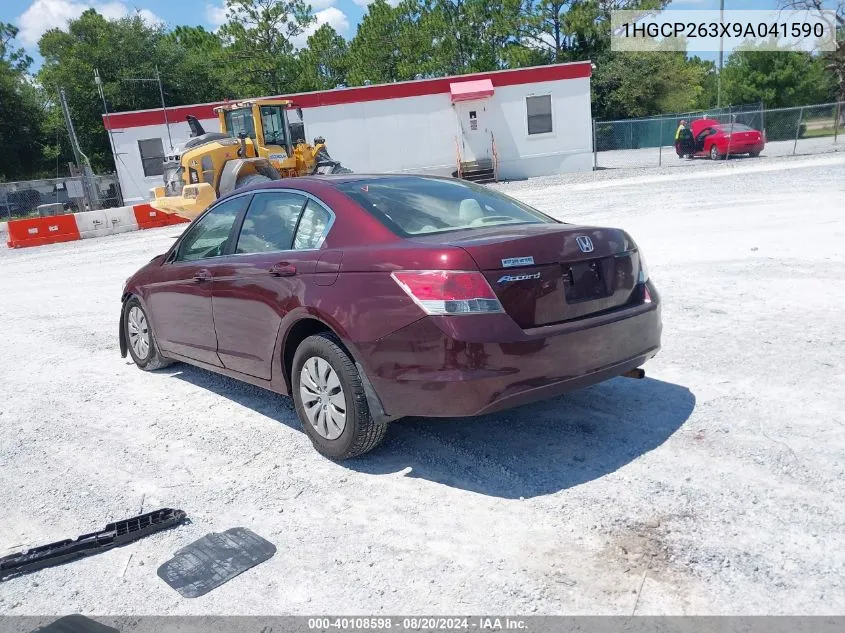 2009 Honda Accord Lx VIN: 1HGCP263X9A041590 Lot: 40108598