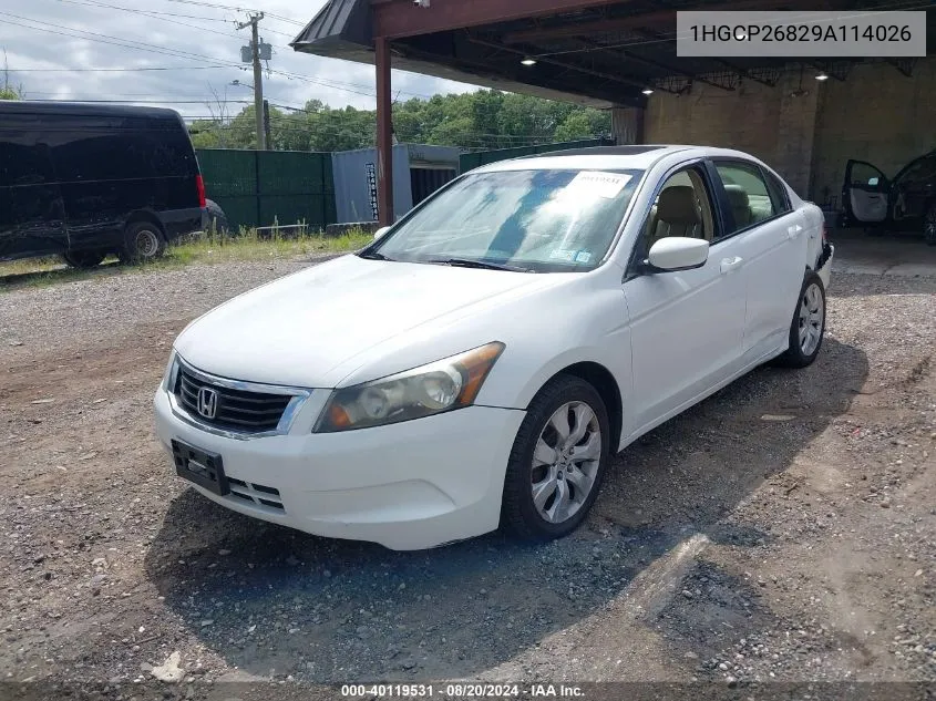 1HGCP26829A114026 2009 Honda Accord 2.4 Ex-L