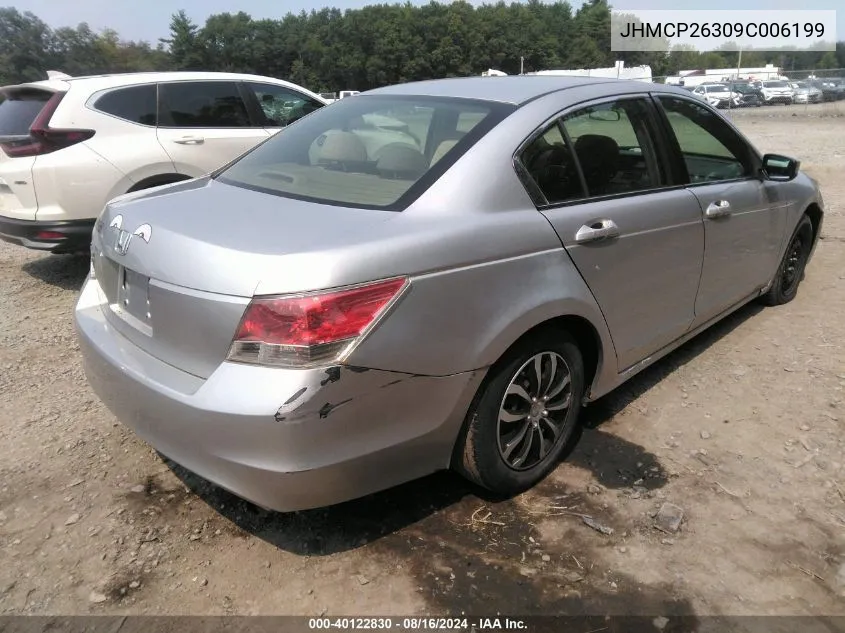 2009 Honda Accord 2.4 Lx VIN: JHMCP26309C006199 Lot: 40122830