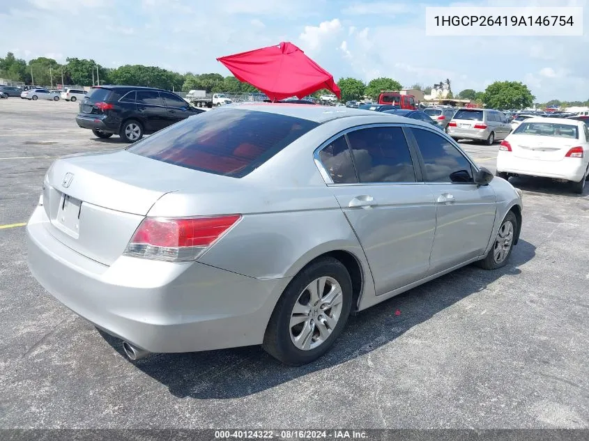 2009 Honda Accord 2.4 Lx-P VIN: 1HGCP26419A146754 Lot: 40124322