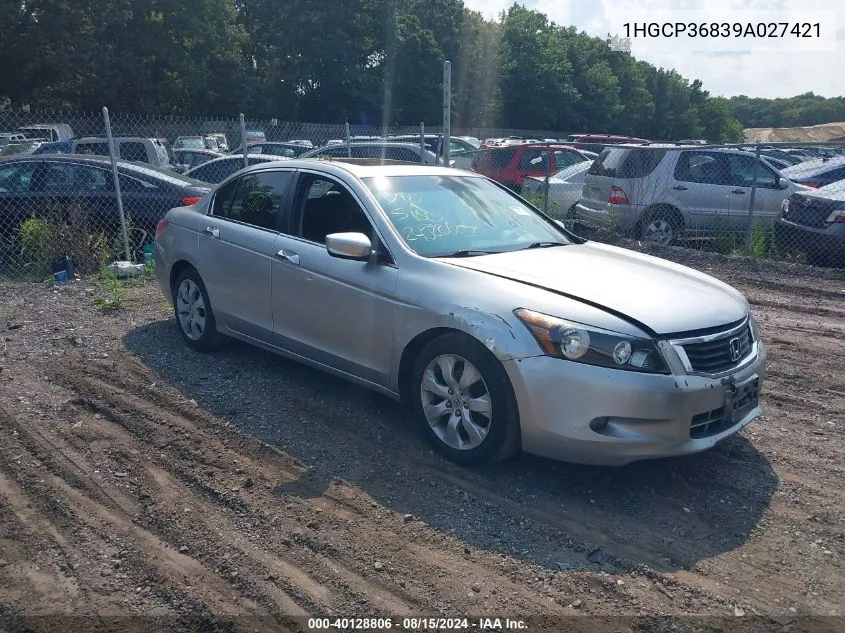 2009 Honda Accord 3.5 Ex-L VIN: 1HGCP36839A027421 Lot: 40128806