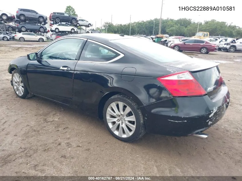 1HGCS22889A010581 2009 Honda Accord Exl