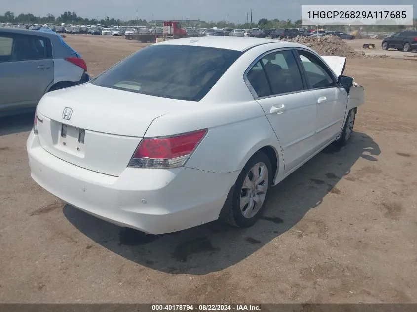 2009 Honda Accord 2.4 Ex-L VIN: 1HGCP26829A117685 Lot: 40178794