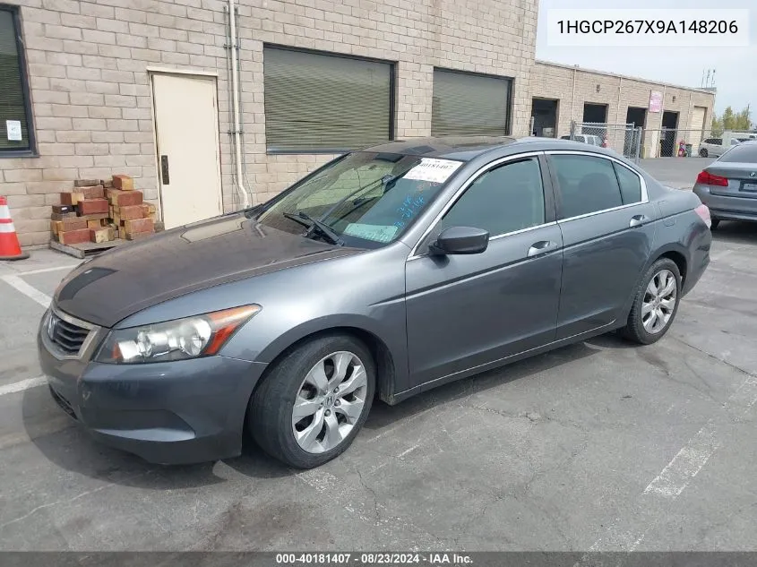 2009 Honda Accord 2.4 Ex VIN: 1HGCP267X9A148206 Lot: 40181407