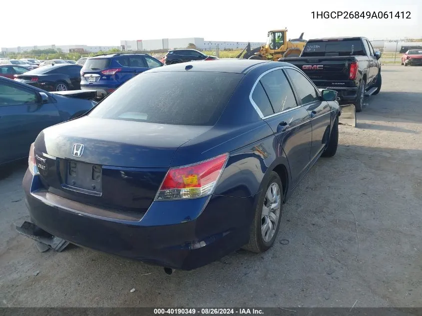 2009 Honda Accord 2.4 Ex-L VIN: 1HGCP26849A061412 Lot: 40190349