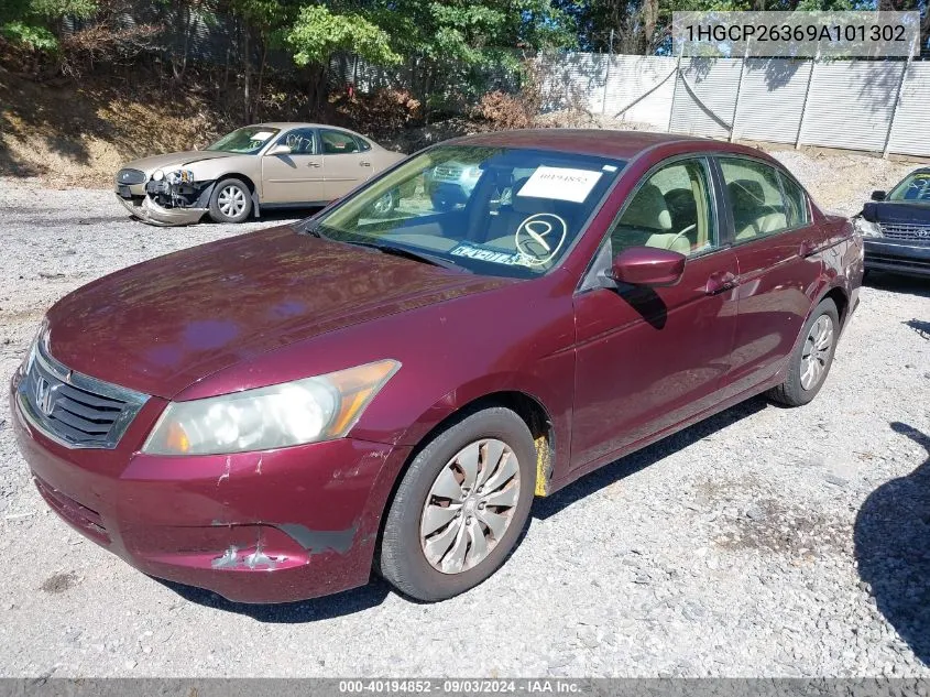 2009 Honda Accord 2.4 Lx VIN: 1HGCP26369A101302 Lot: 40194852