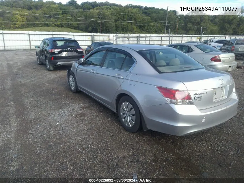 2009 Honda Accord 2.4 Lx VIN: 1HGCP26349A110077 Lot: 40226892