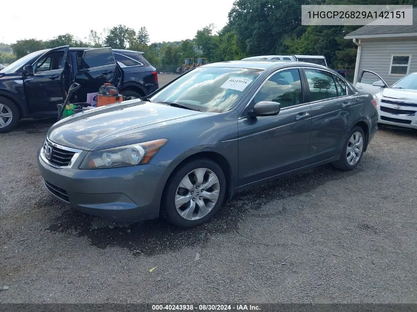 1HGCP26829A142151 2009 Honda Accord 2.4 Ex-L