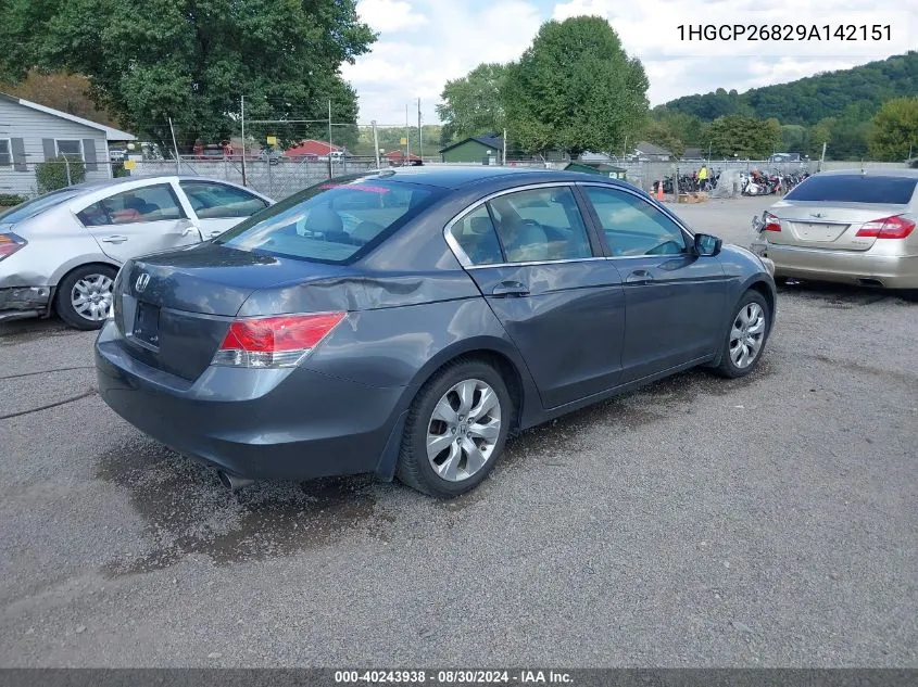 1HGCP26829A142151 2009 Honda Accord 2.4 Ex-L