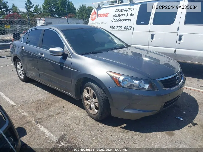 2009 Honda Accord 2.4 Lx-P VIN: 1HGCP26449A035034 Lot: 40250631