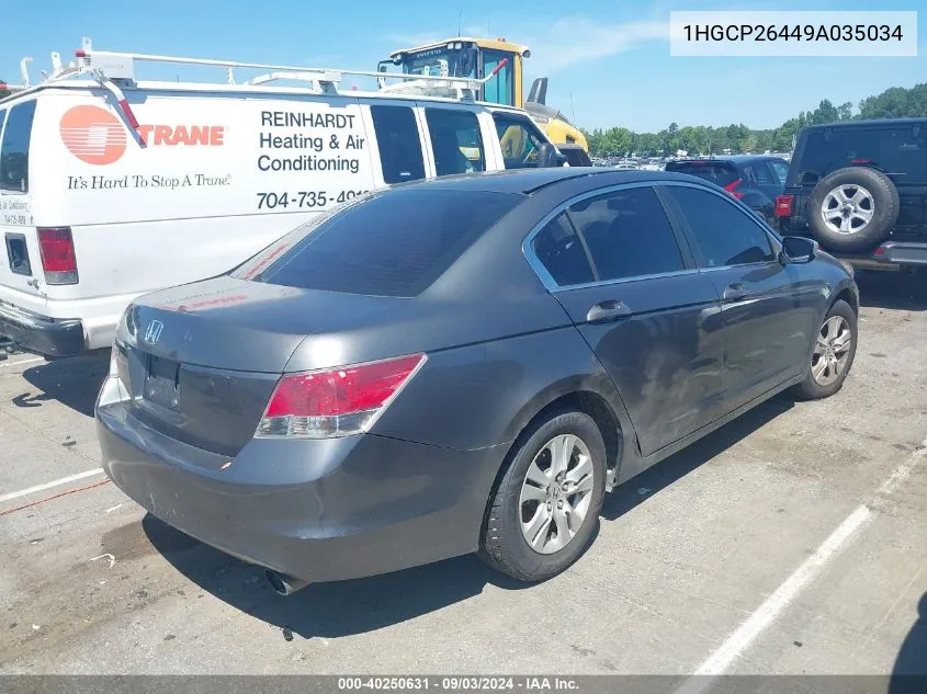 2009 Honda Accord 2.4 Lx-P VIN: 1HGCP26449A035034 Lot: 40250631