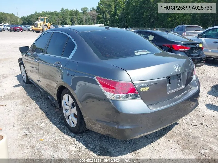 2009 Honda Accord 2.4 Ex-L VIN: 1HGCP26899A025733 Lot: 40251253