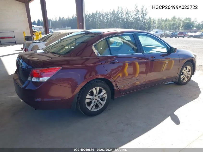 2009 Honda Accord 2.4 Lx-P VIN: 1HGCP26499A023722 Lot: 40260676