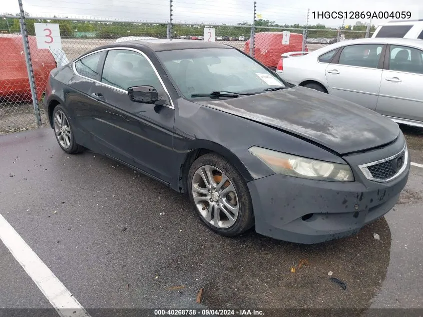 1HGCS12869A004059 2009 Honda Accord 2.4 Ex-L