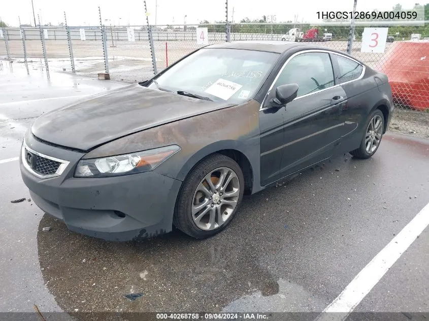 1HGCS12869A004059 2009 Honda Accord 2.4 Ex-L