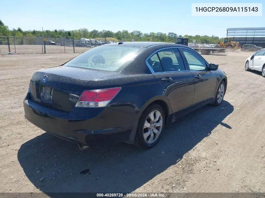 2009 Honda Accord 2.4 Ex-L VIN: 1HGCP26809A115143 Lot: 40269728