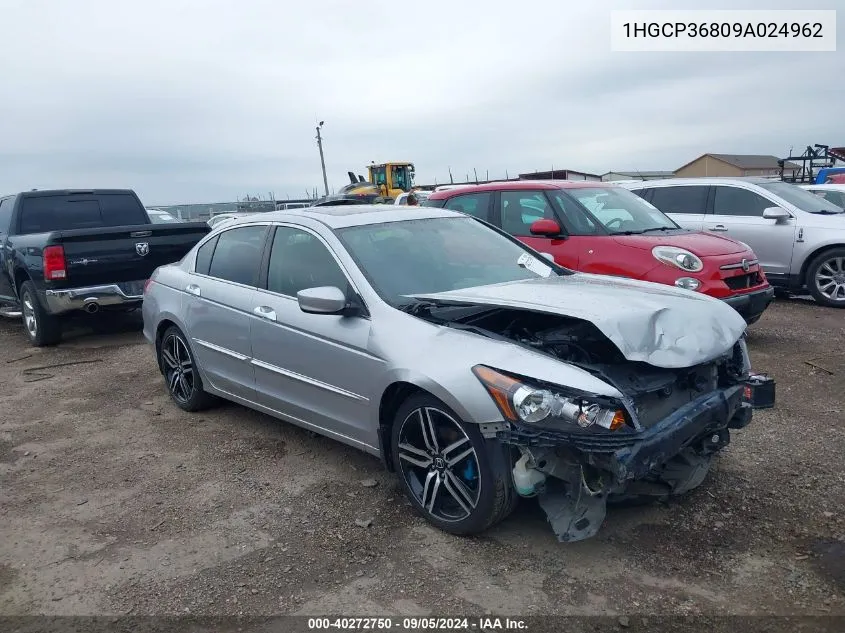 2009 Honda Accord Exl VIN: 1HGCP36809A024962 Lot: 40272750