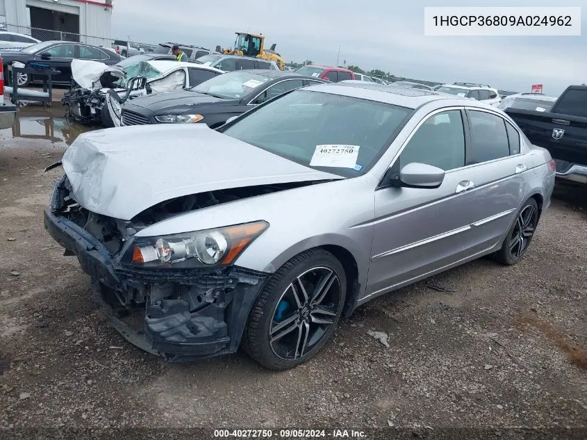 2009 Honda Accord Exl VIN: 1HGCP36809A024962 Lot: 40272750