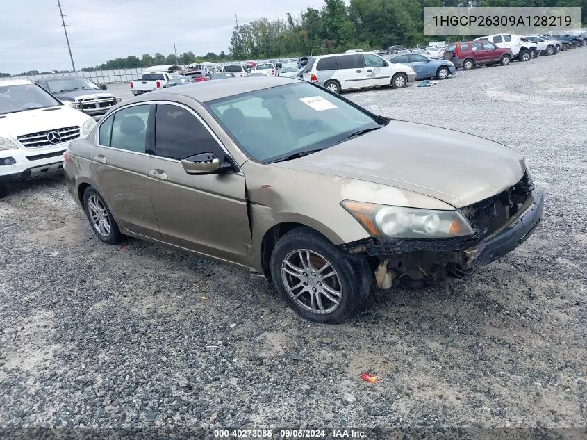 2009 Honda Accord 2.4 Lx VIN: 1HGCP26309A128219 Lot: 40273085