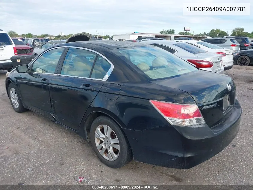 2009 Honda Accord 2.4 Lx-P VIN: 1HGCP26409A007781 Lot: 40280617