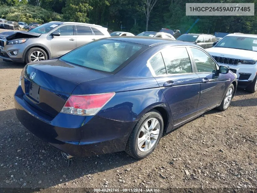 2009 Honda Accord 2.4 Lx-P VIN: 1HGCP26459A077485 Lot: 40292745