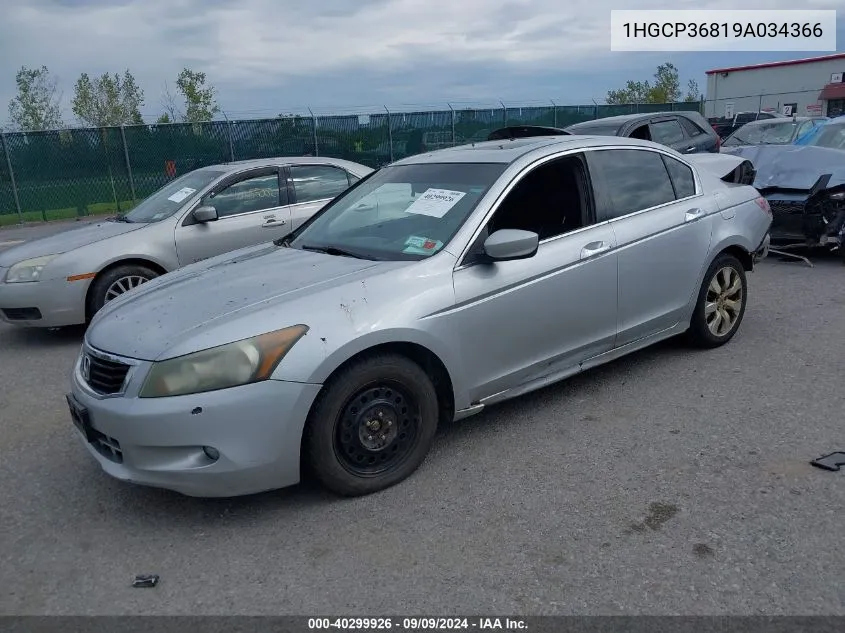 1HGCP36819A034366 2009 Honda Accord 3.5 Ex-L