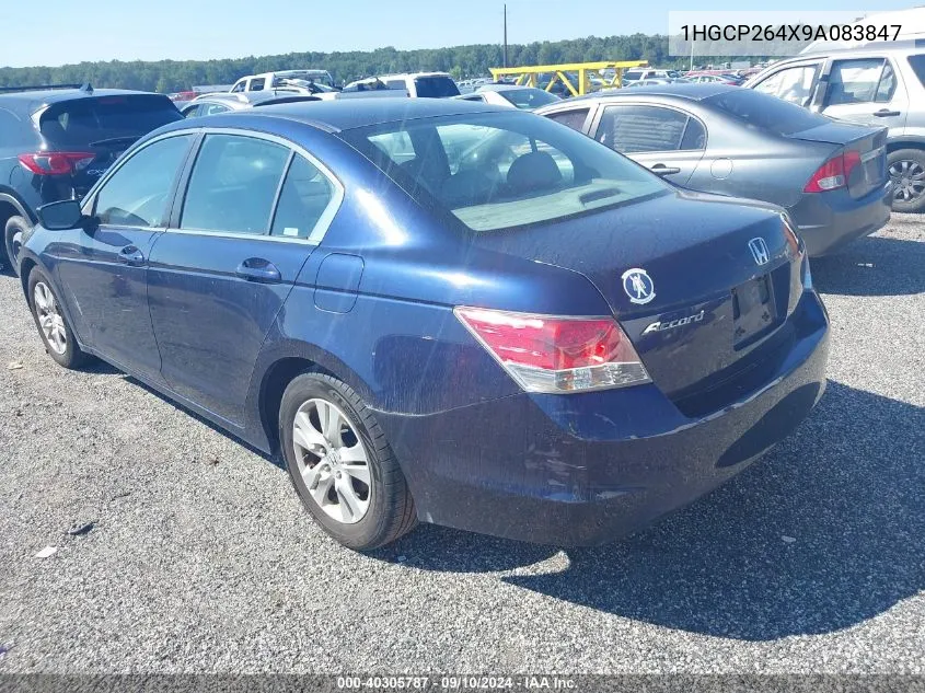 2009 Honda Accord 2.4 Lx-P VIN: 1HGCP264X9A083847 Lot: 40305787