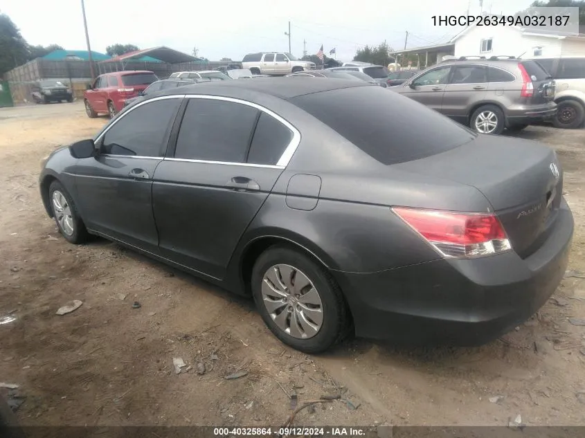 2009 Honda Accord 2.4 Lx VIN: 1HGCP26349A032187 Lot: 40325864