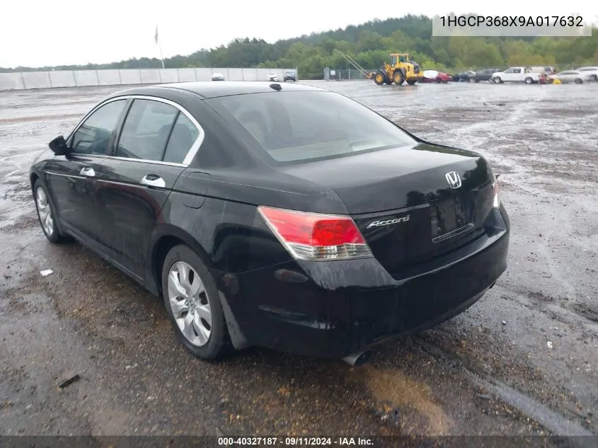 2009 Honda Accord 3.5 Ex-L VIN: 1HGCP368X9A017632 Lot: 40327187