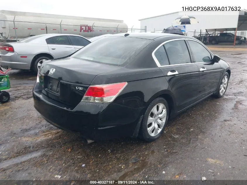 2009 Honda Accord 3.5 Ex-L VIN: 1HGCP368X9A017632 Lot: 40327187