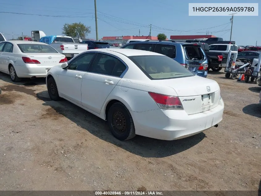 2009 Honda Accord 2.4 Lx VIN: 1HGCP26369A059780 Lot: 40328946