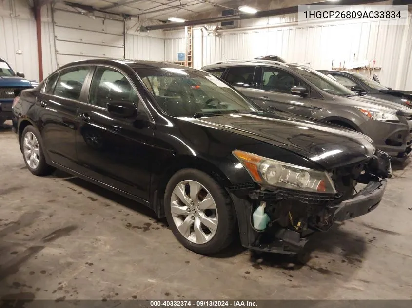 2009 Honda Accord 2.4 Ex-L VIN: 1HGCP26809A033834 Lot: 40332374