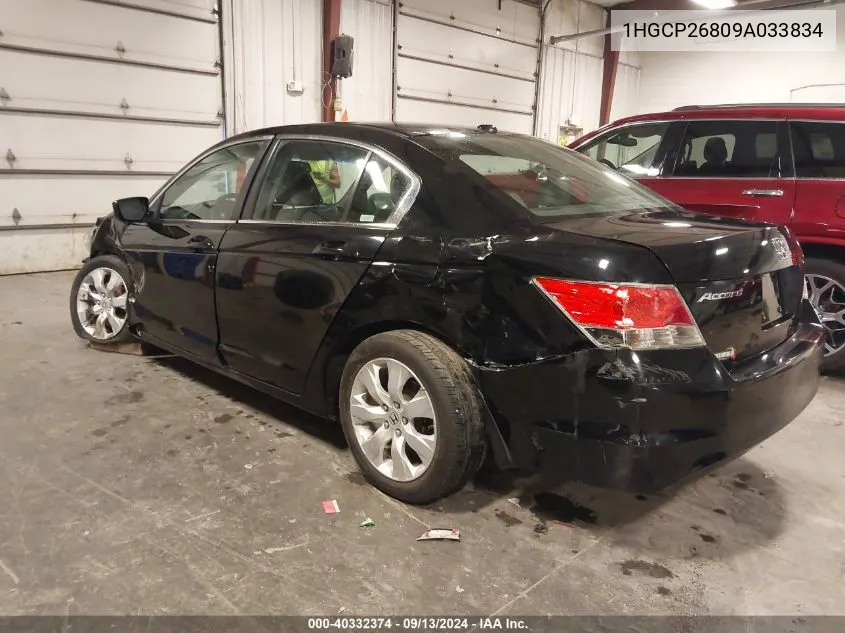 2009 Honda Accord 2.4 Ex-L VIN: 1HGCP26809A033834 Lot: 40332374