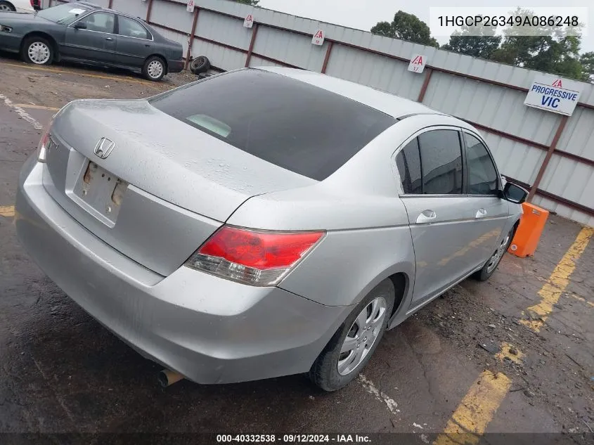 2009 Honda Accord 2.4 Lx VIN: 1HGCP26349A086248 Lot: 40332538