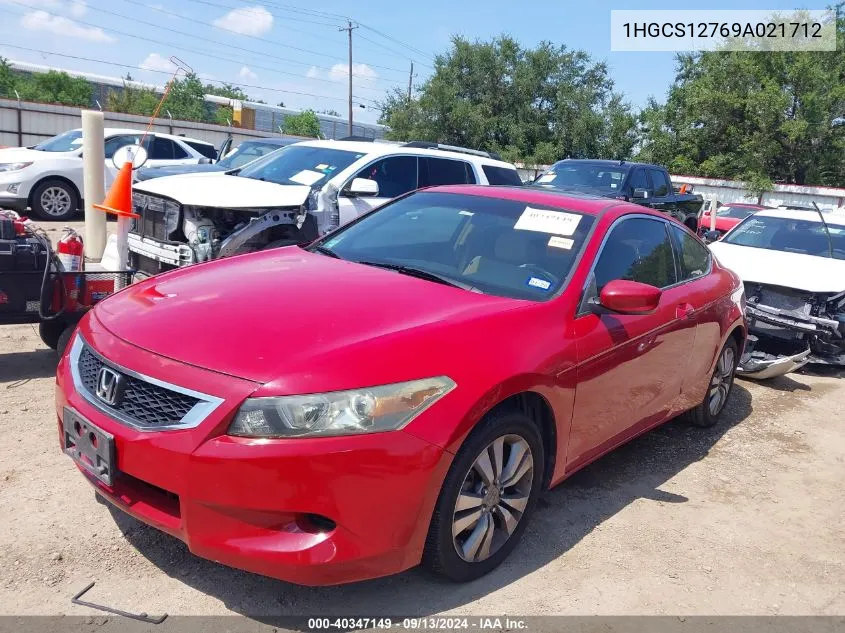 1HGCS12769A021712 2009 Honda Accord Ex