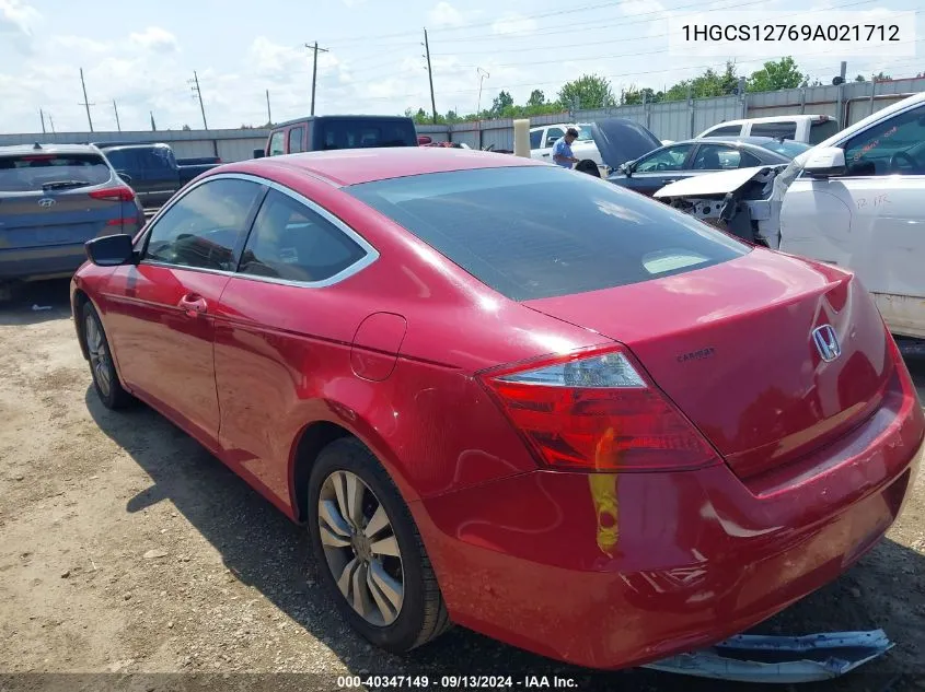 1HGCS12769A021712 2009 Honda Accord Ex