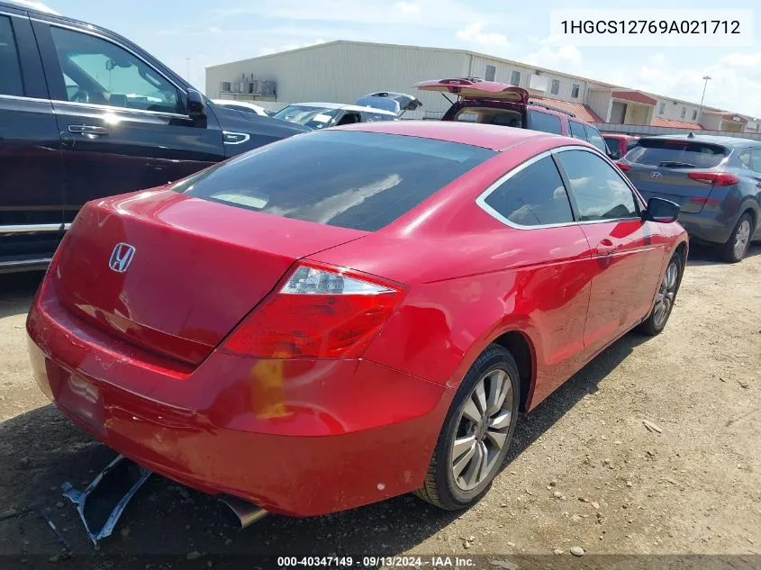 2009 Honda Accord Ex VIN: 1HGCS12769A021712 Lot: 40347149