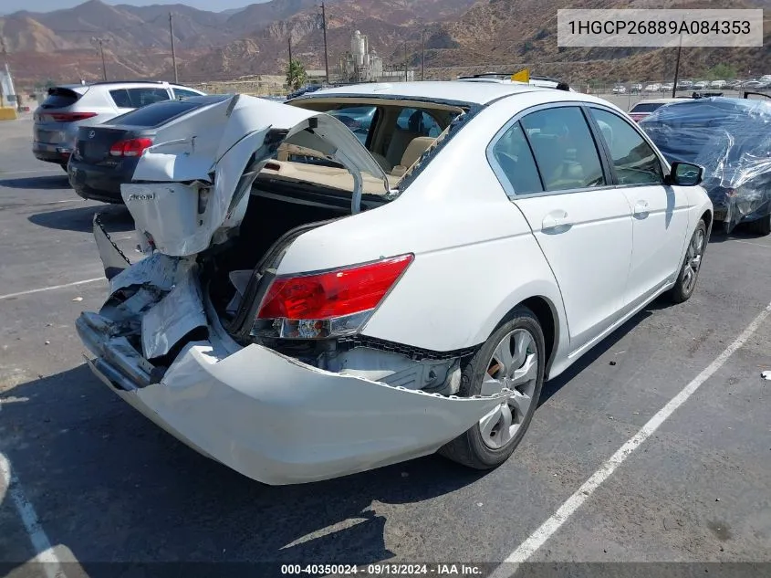 2009 Honda Accord 2.4 Ex-L VIN: 1HGCP26889A084353 Lot: 40350024