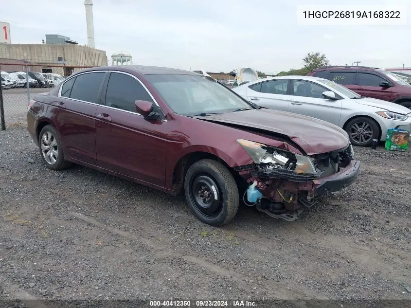 2009 Honda Accord 2.4 Ex-L VIN: 1HGCP26819A168322 Lot: 40412350