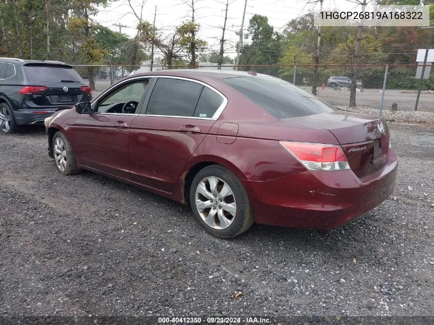 2009 Honda Accord 2.4 Ex-L VIN: 1HGCP26819A168322 Lot: 40412350