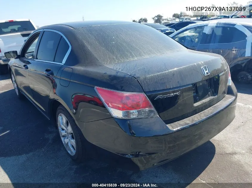 2009 Honda Accord 2.4 Ex VIN: 1HGCP267X9A137089 Lot: 40415839