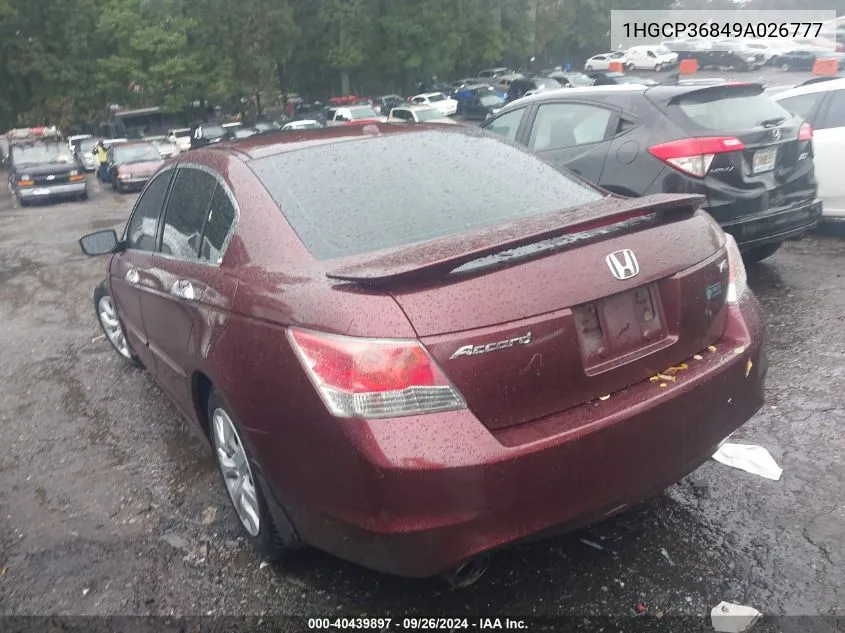 1HGCP36849A026777 2009 Honda Accord 3.5 Ex-L