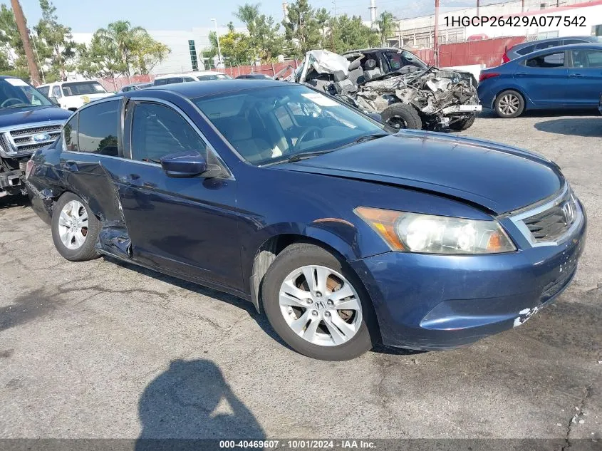 2009 Honda Accord Lxp VIN: 1HGCP26429A077542 Lot: 40469607