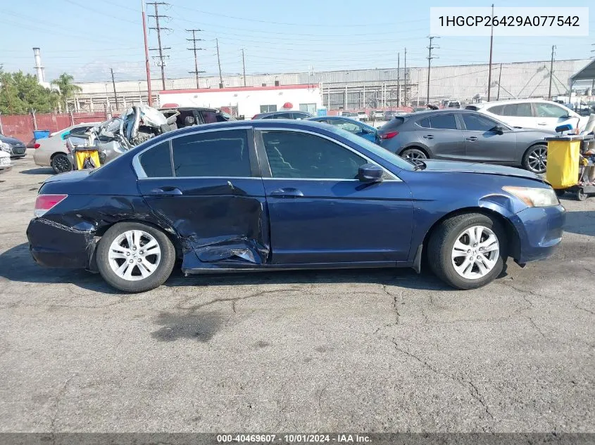 2009 Honda Accord Lxp VIN: 1HGCP26429A077542 Lot: 40469607