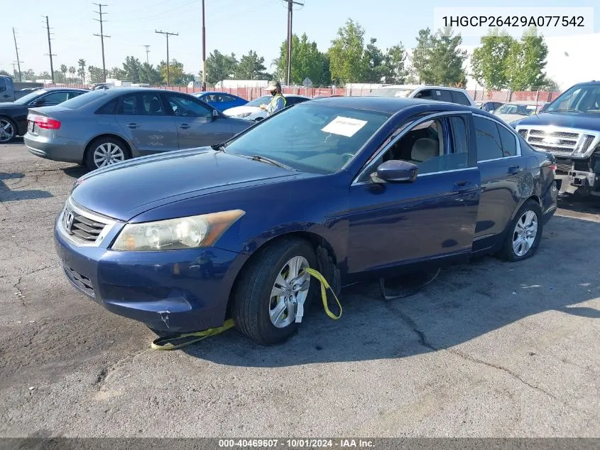 2009 Honda Accord Lxp VIN: 1HGCP26429A077542 Lot: 40469607