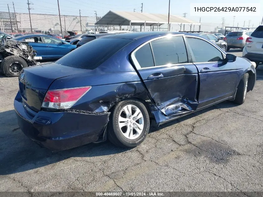 2009 Honda Accord Lxp VIN: 1HGCP26429A077542 Lot: 40469607