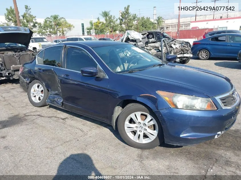 2009 Honda Accord Lxp VIN: 1HGCP26429A077542 Lot: 40469607