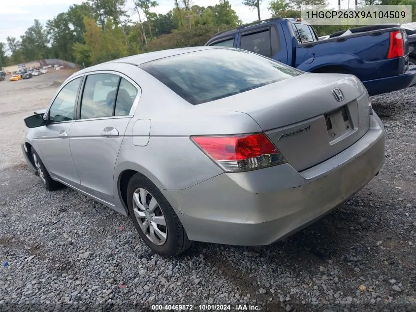 2009 Honda Accord Lx VIN: 1HGCP263X9A104509 Lot: 40469872