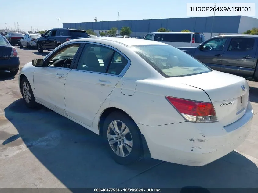 2009 Honda Accord 2.4 Lx-P VIN: 1HGCP264X9A158501 Lot: 40477534