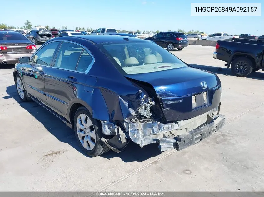 2009 Honda Accord 2.4 Ex-L VIN: 1HGCP26849A092157 Lot: 40486485